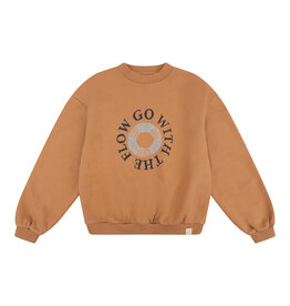 NAVY NATURAL Oversized sweater go with the flower