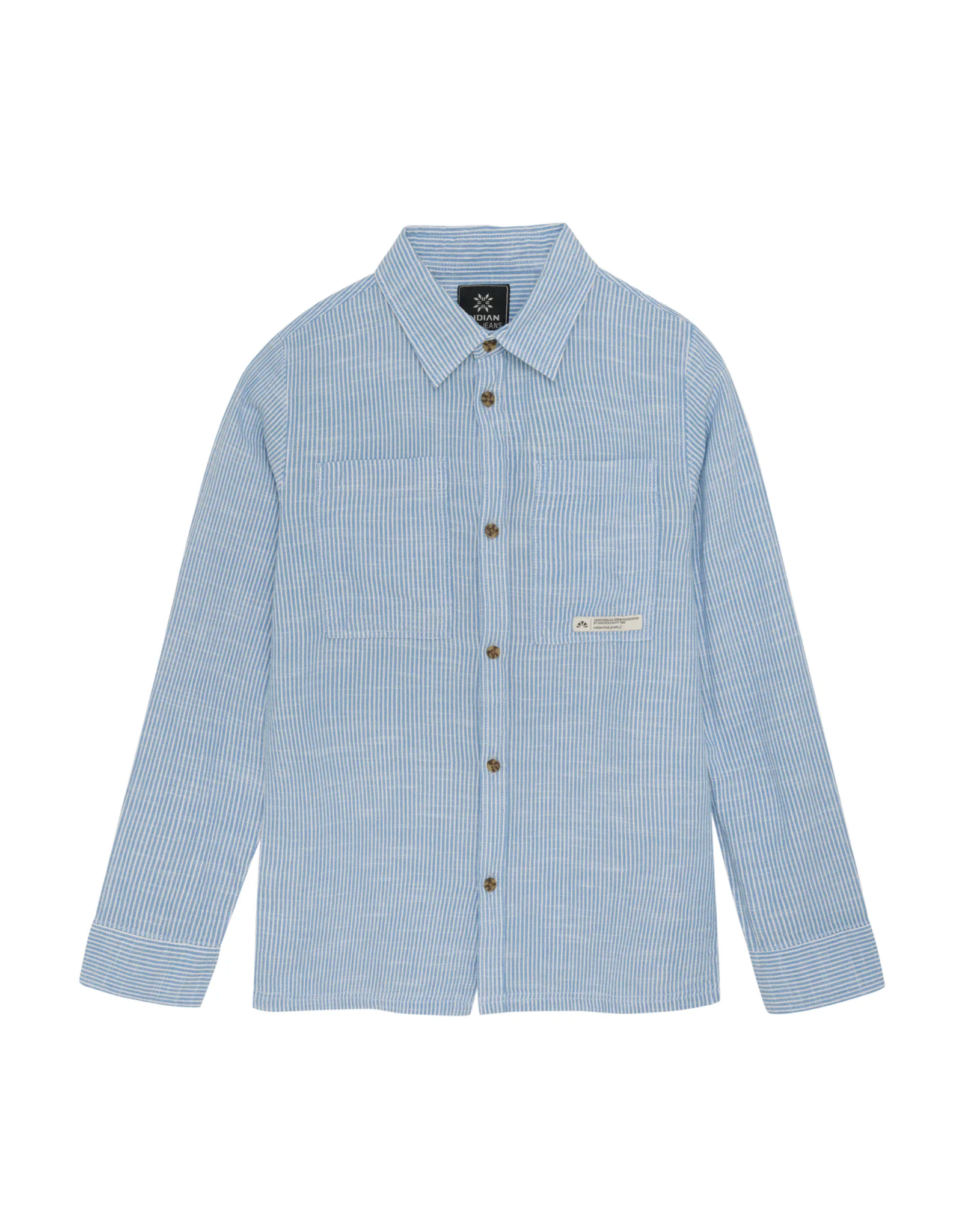 Indian Blue Jeans Shirt Linen Stripe Blithe