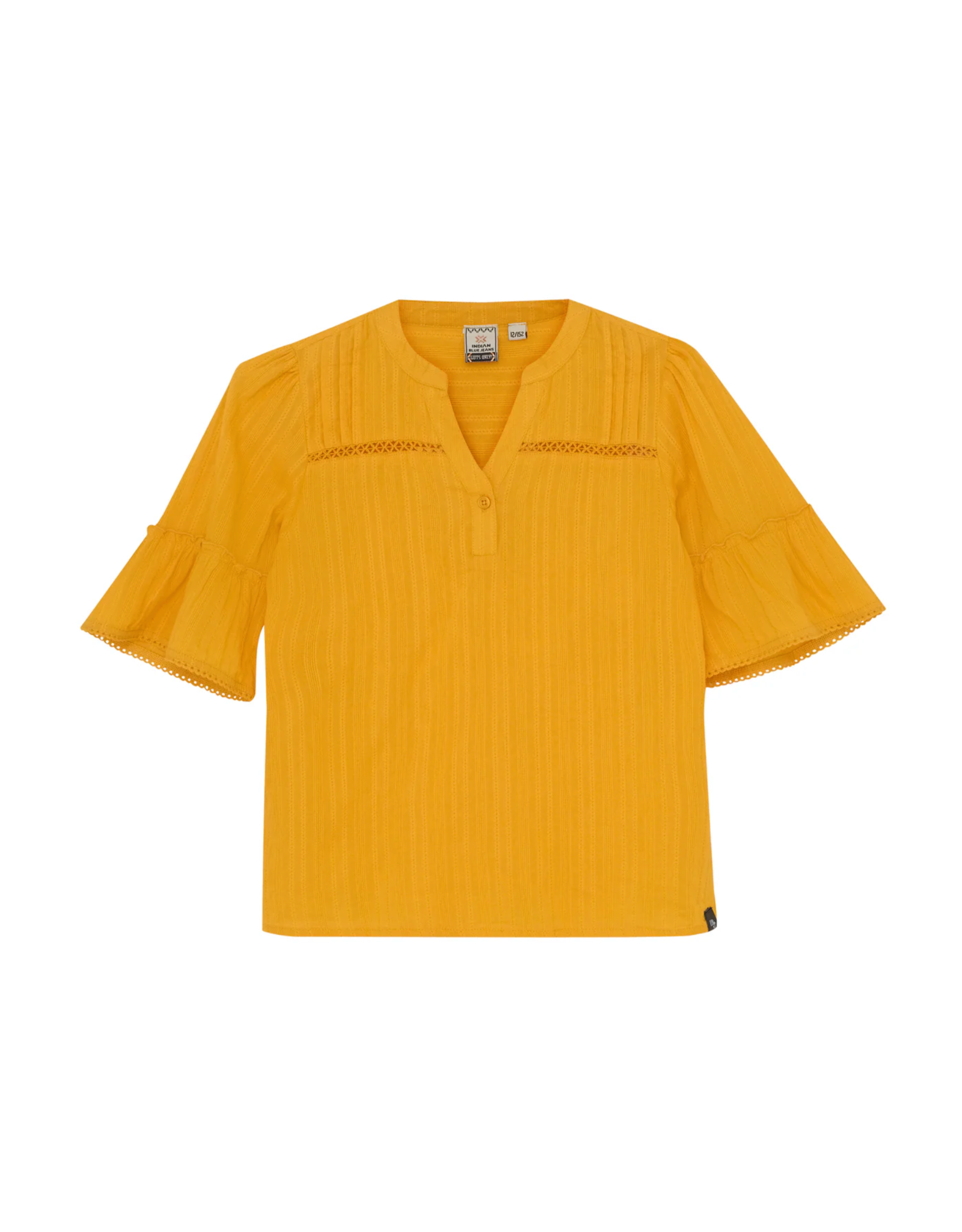 Indian Blue Jeans Shirt Longsleeve Fancy Radiant Yellow
