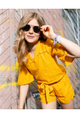 Indian Blue Jeans Shirt Longsleeve Fancy Radiant Yellow