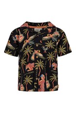 Sturdy Overhemd k/m AOP - Happy Rio Antraciet