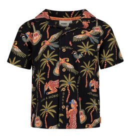 Sturdy Overhemd k/m AOP - Happy Rio Antraciet