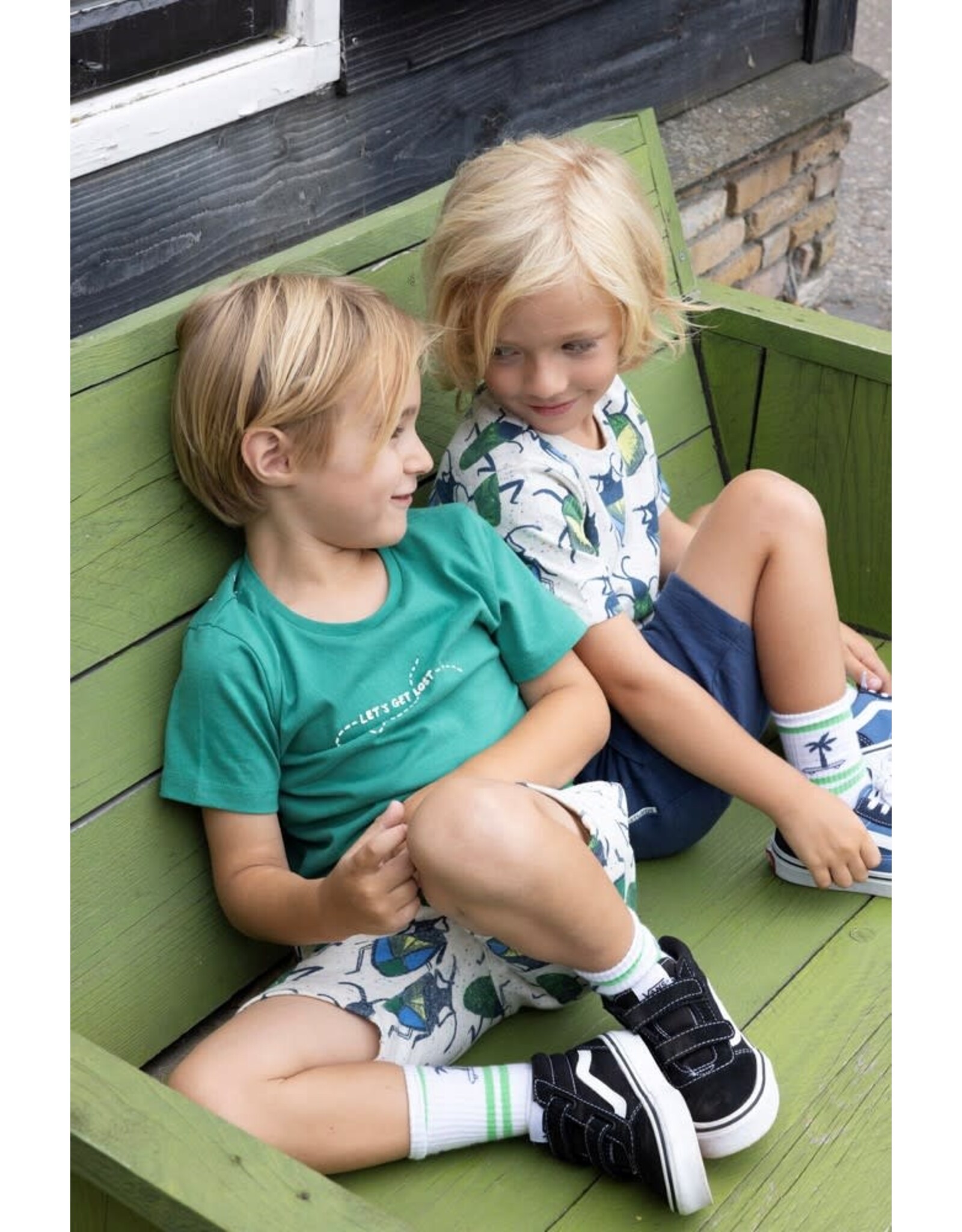 Sturdy Short AOP - Explore More Offwhite melange