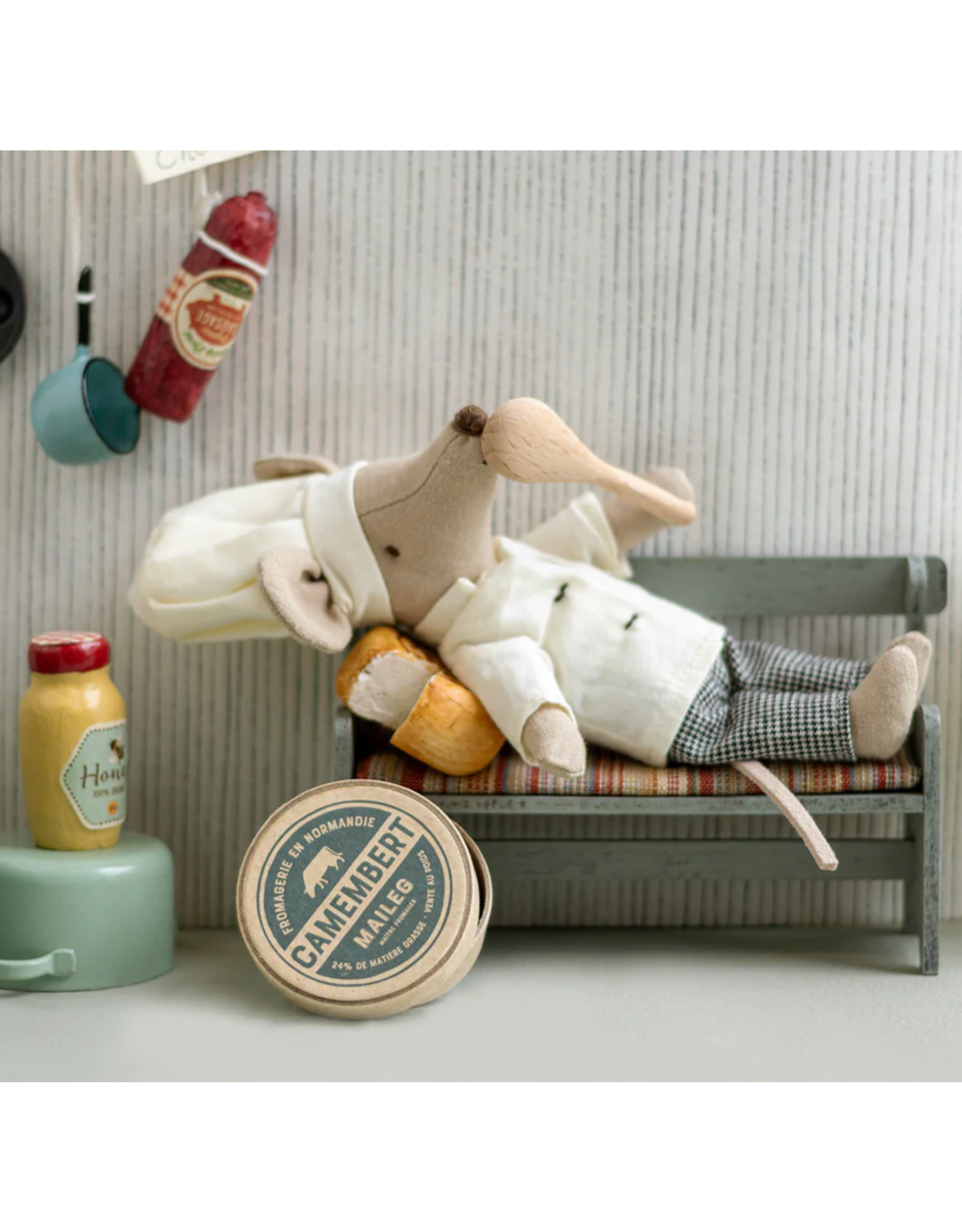 Maileg Chef mouse w. soup pot and spoon