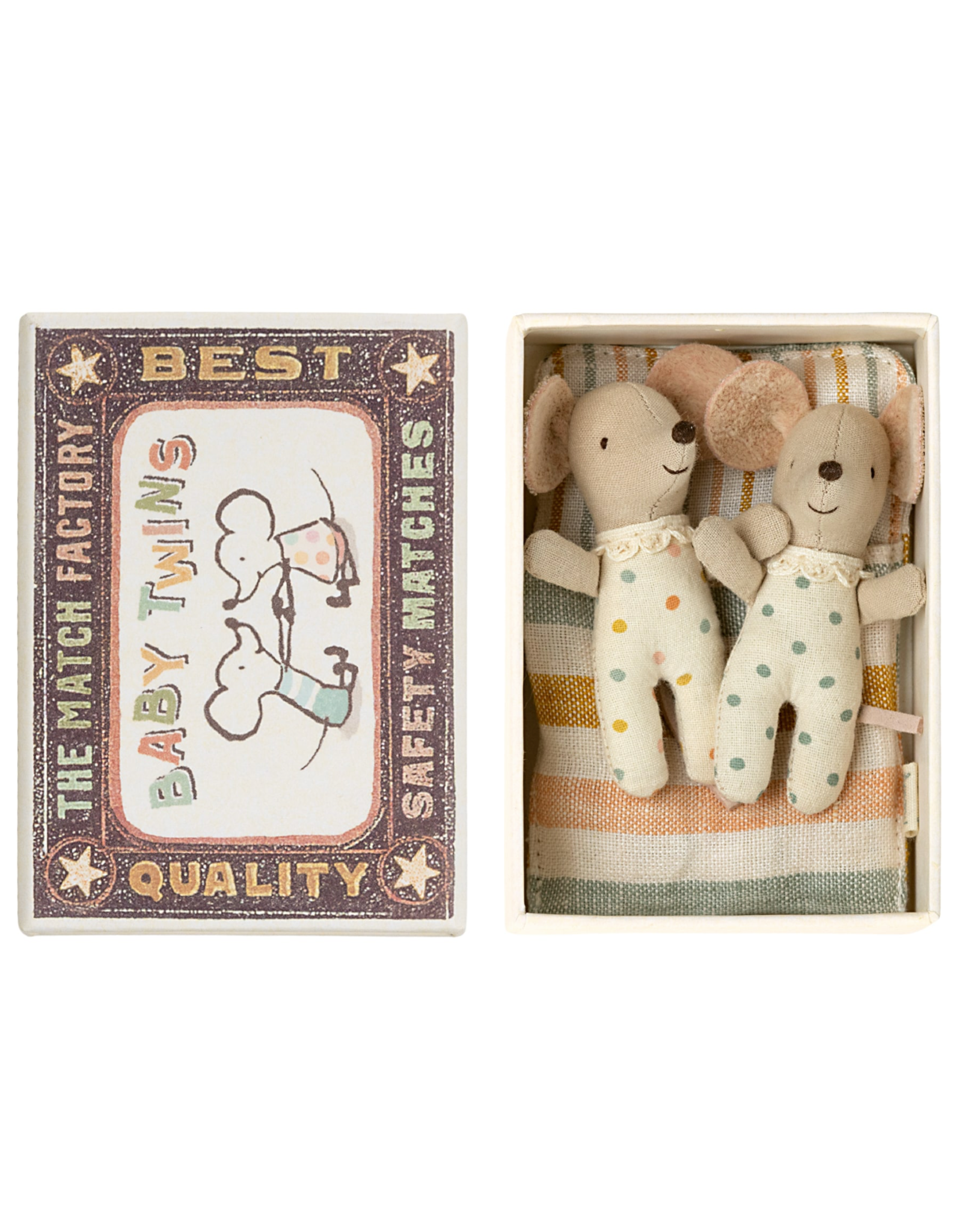 Maileg Twins Baby mice in matchbox
