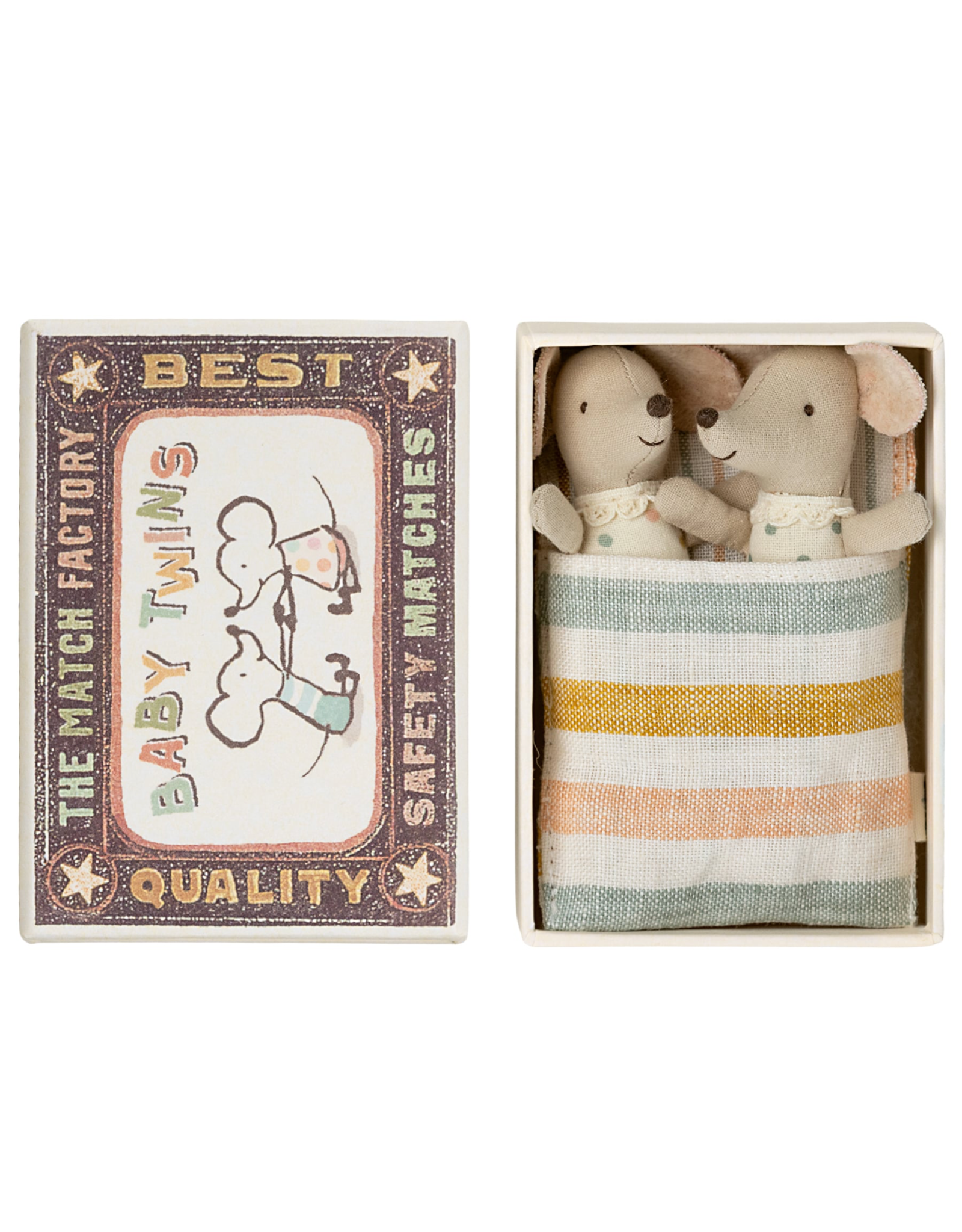 Maileg Twins Baby mice in matchbox
