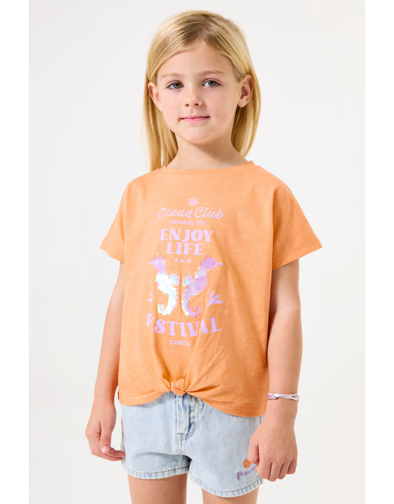 Garcia D54403 T-shirt Coral kiss
