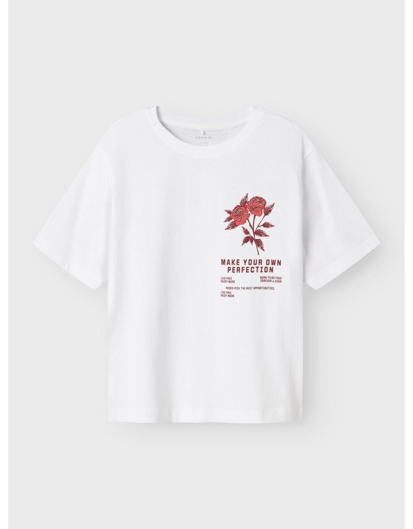 Name it NKFHOMINU SS NREG Top box Bright white/ wild heart