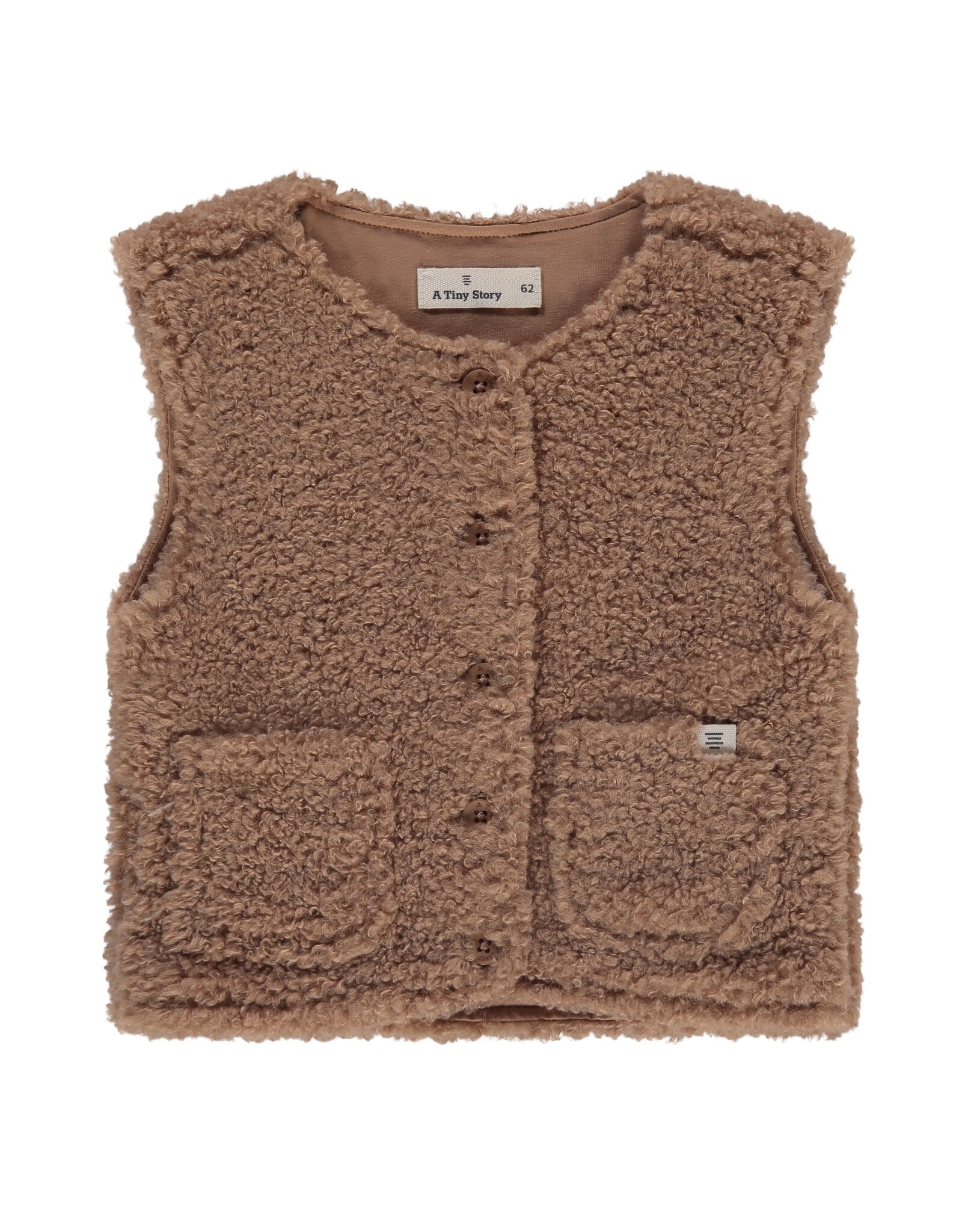 A Tiny Story baby teddy sleeveless cardigan Cookie