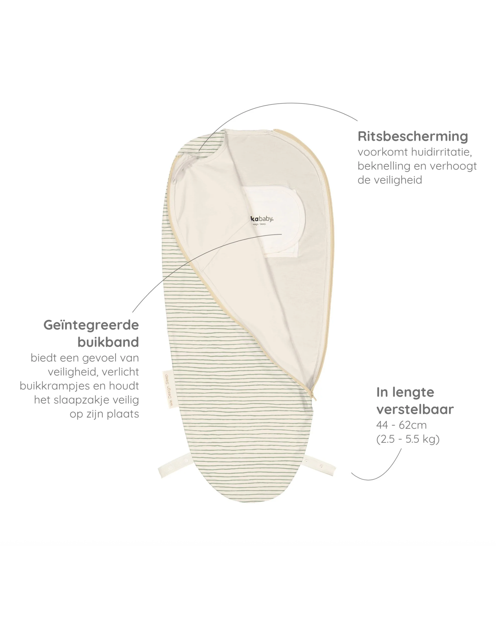 Puckababy Puckababy Piep 0/3 m Cotton - Green Stripes
