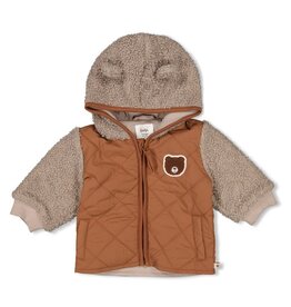 Feetje Bouclé jasje met capuchon - Wild World Bruin