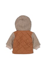 Feetje Bouclé jasje met capuchon - Wild World Bruin