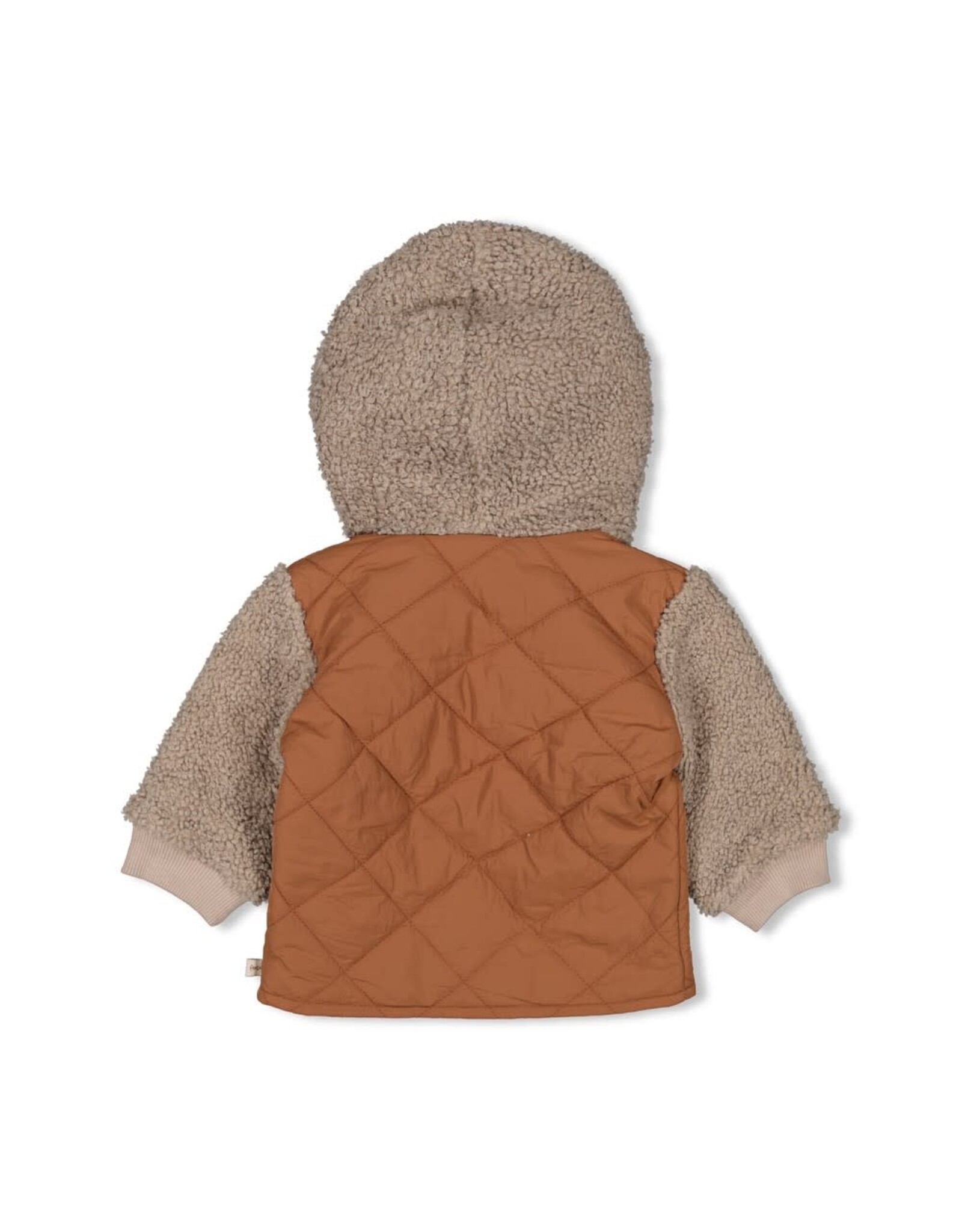 Feetje Bouclé jasje met capuchon - Wild World Bruin