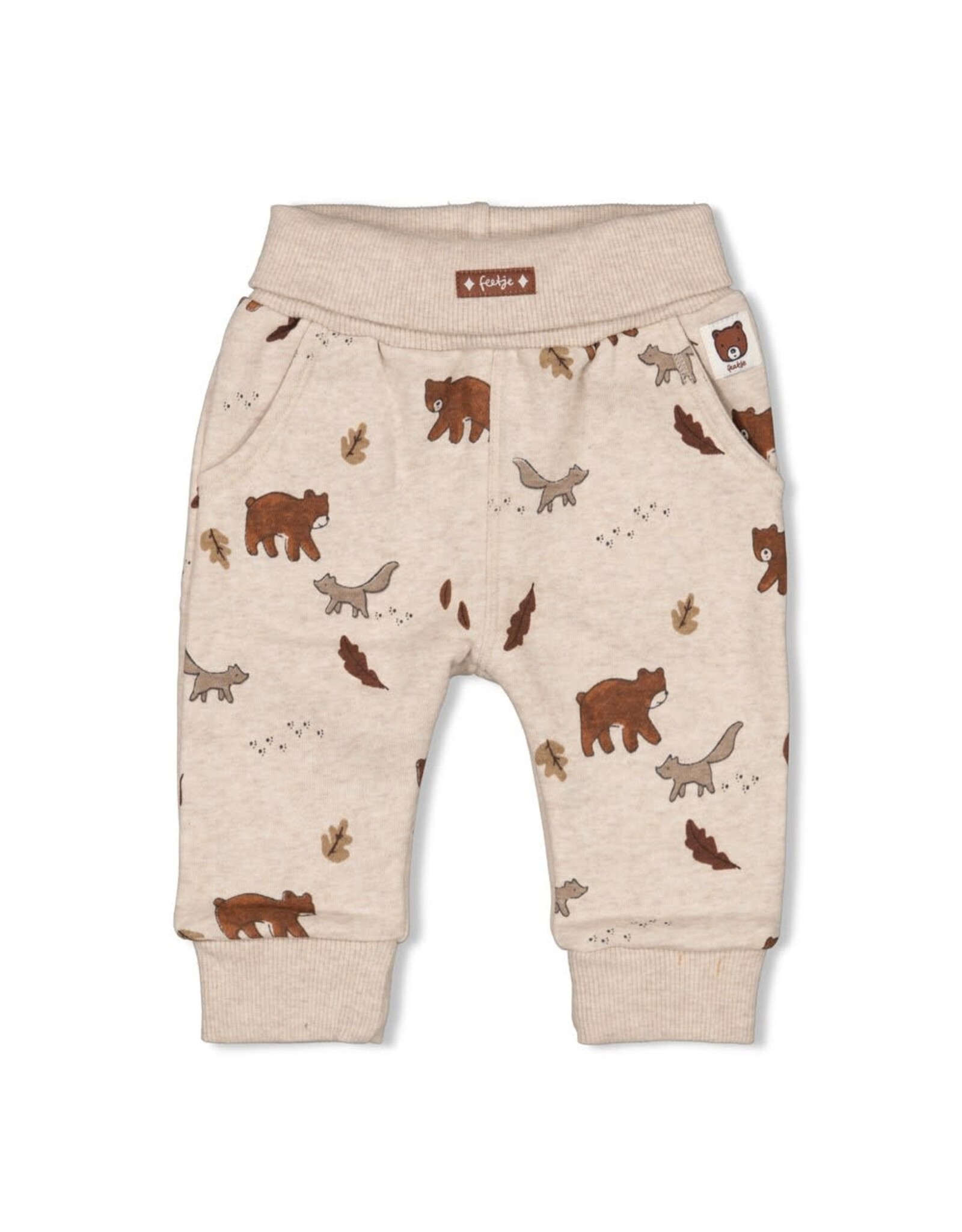 Feetje Broek AOP - Wild World Taupe melange