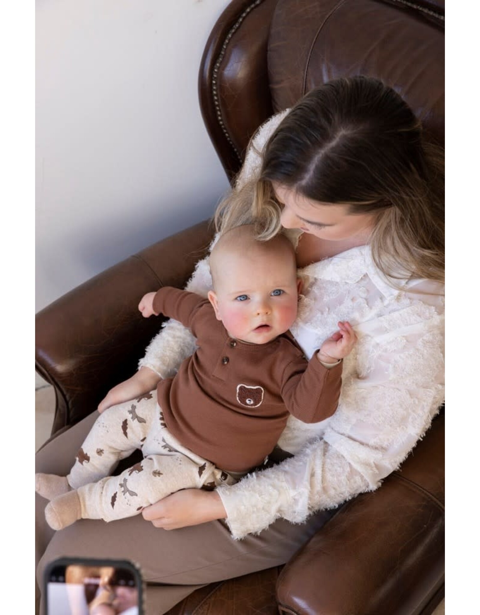 Feetje Broek AOP - Wild World Taupe melange