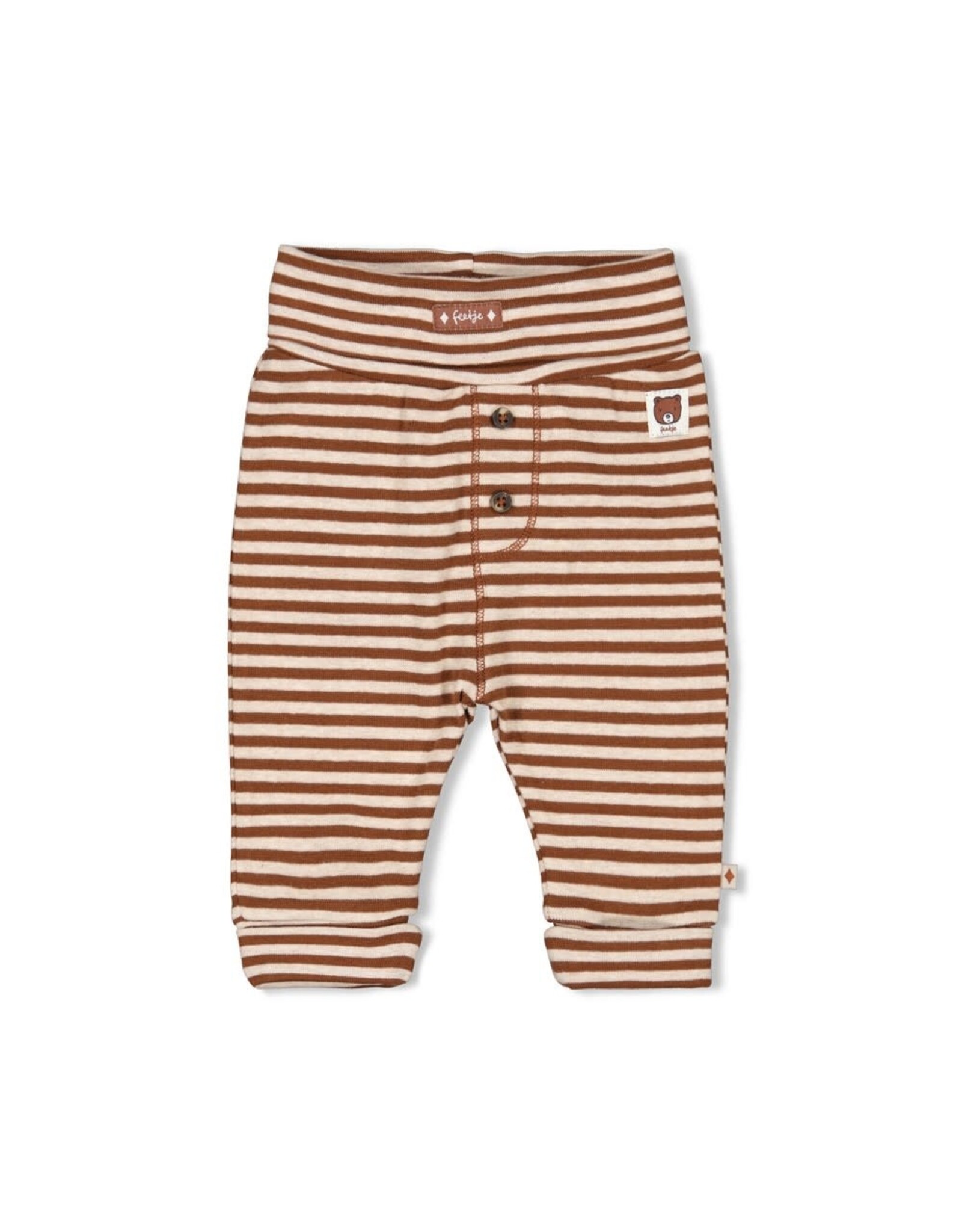 Feetje Broek streep - Wild World Bruin