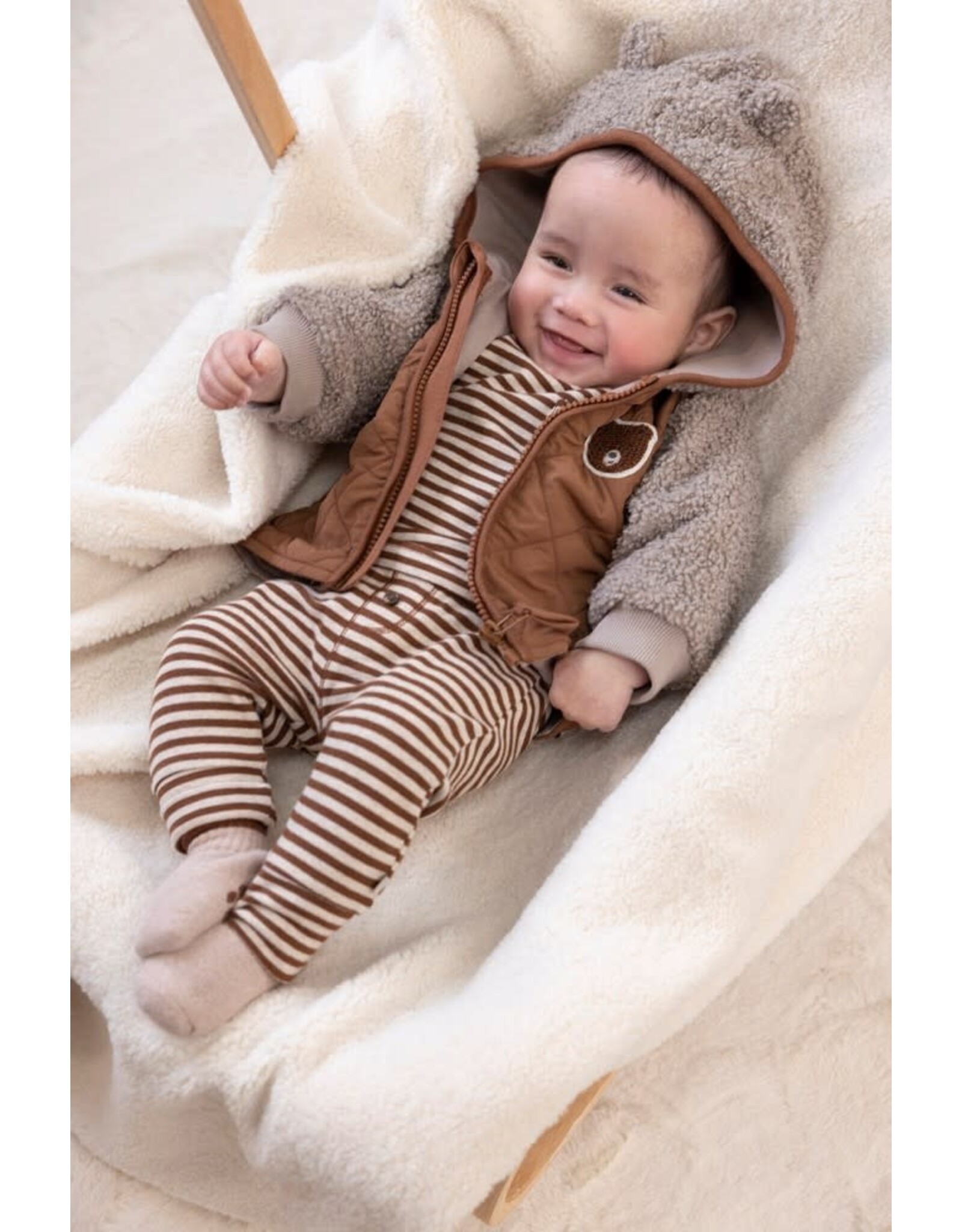 Feetje Broek streep - Wild World Bruin