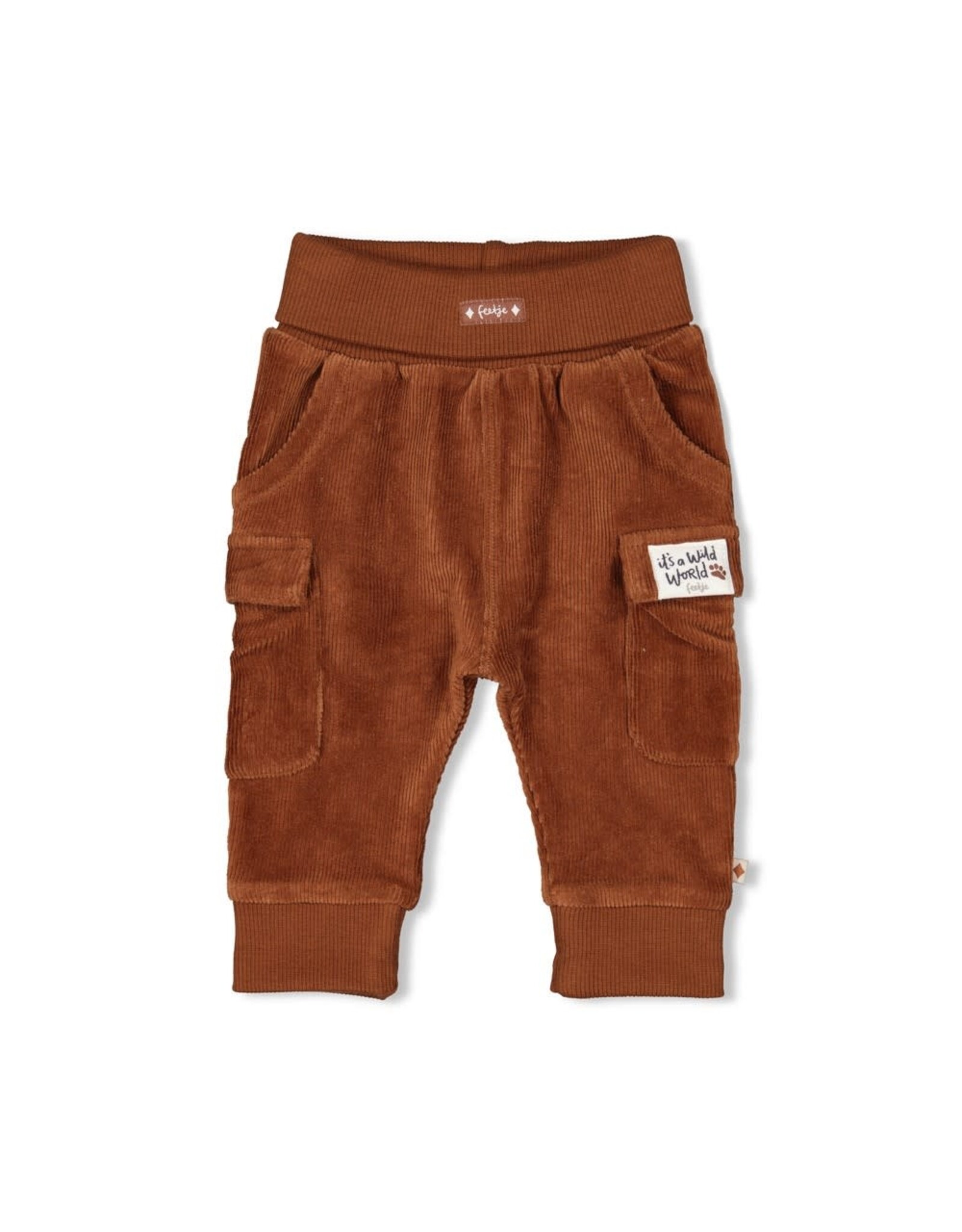 Feetje Broek velours rib - Wild World Bruin