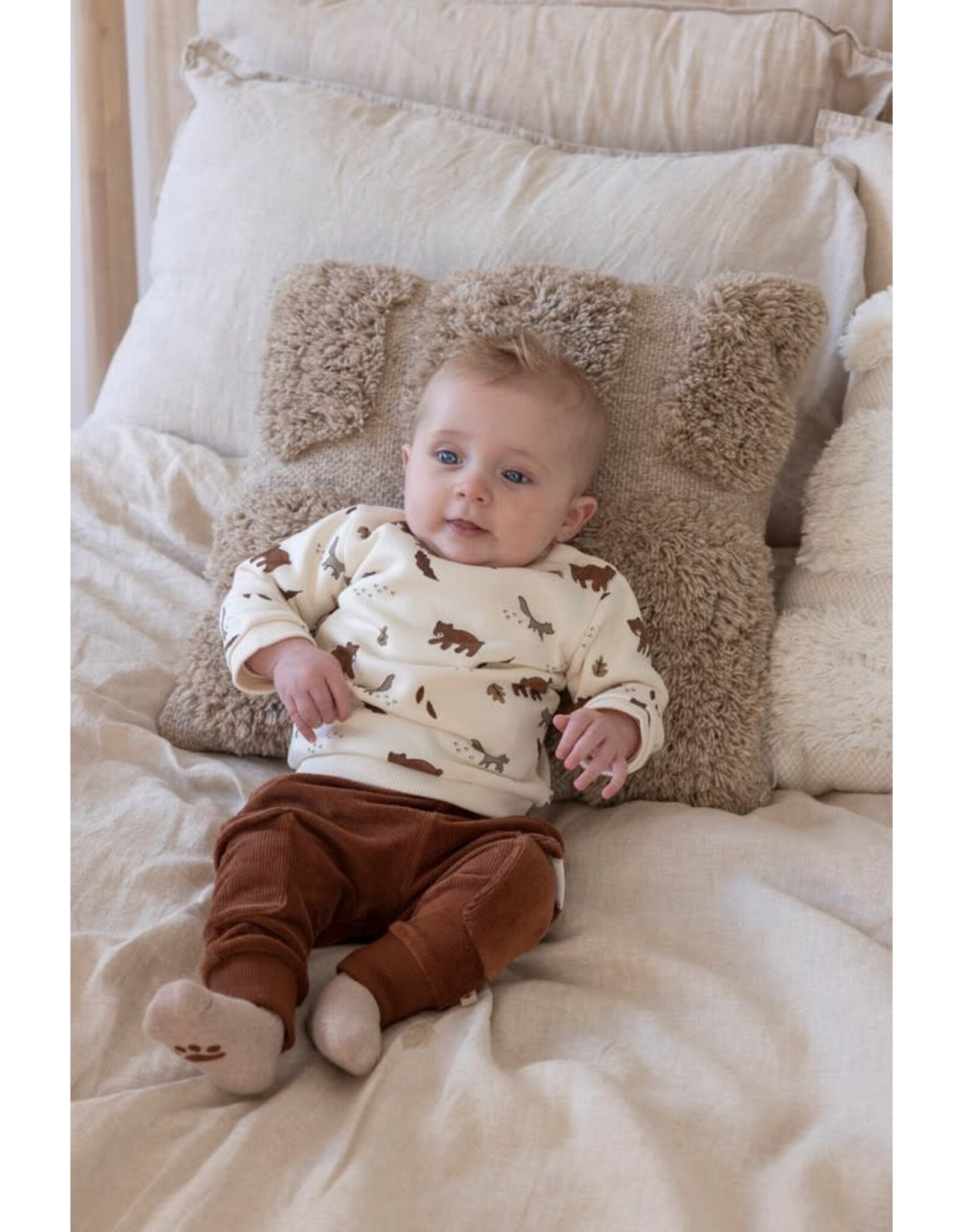 Feetje Broek velours rib - Wild World Bruin