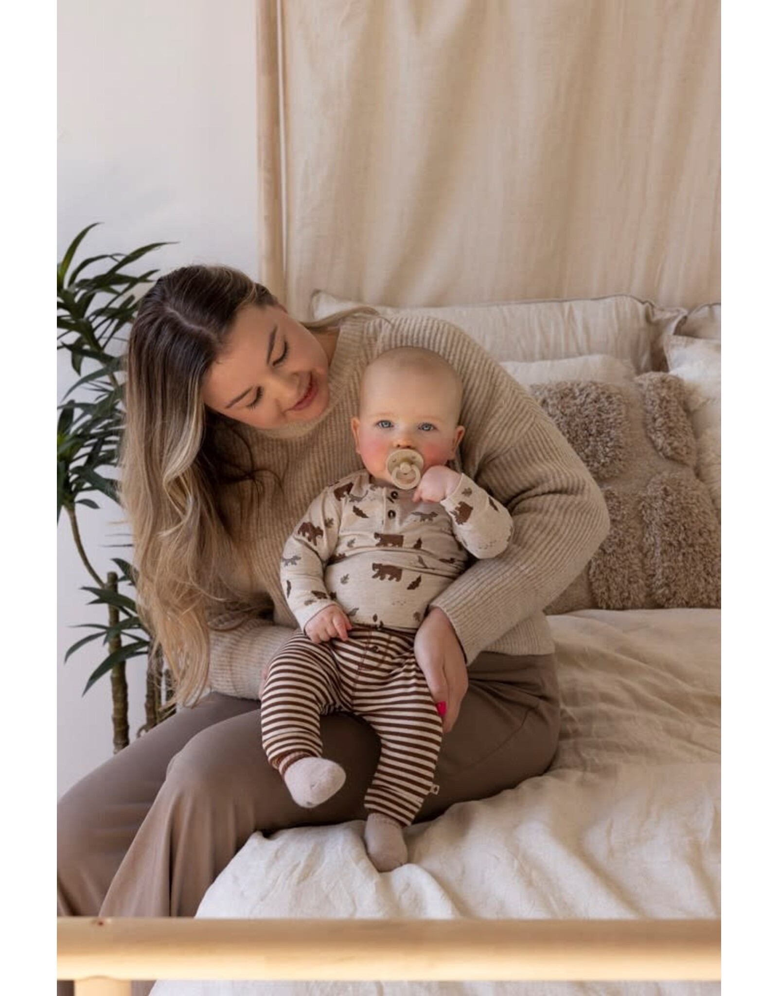 Feetje Longsleeve AOP - Wild World Taupe melange