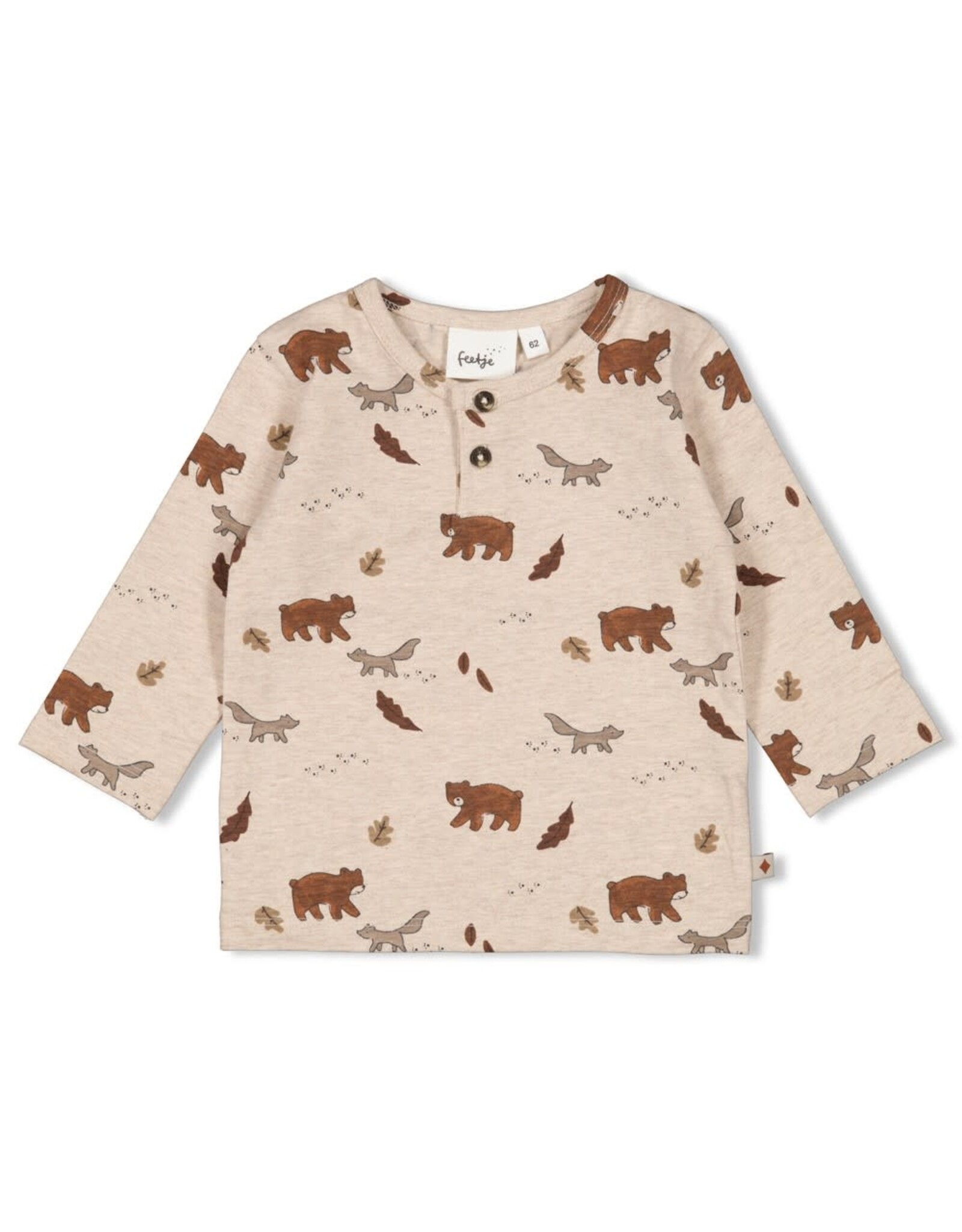 Feetje Longsleeve AOP - Wild World Taupe melange