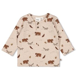 Feetje Longsleeve AOP - Wild World Taupe melange