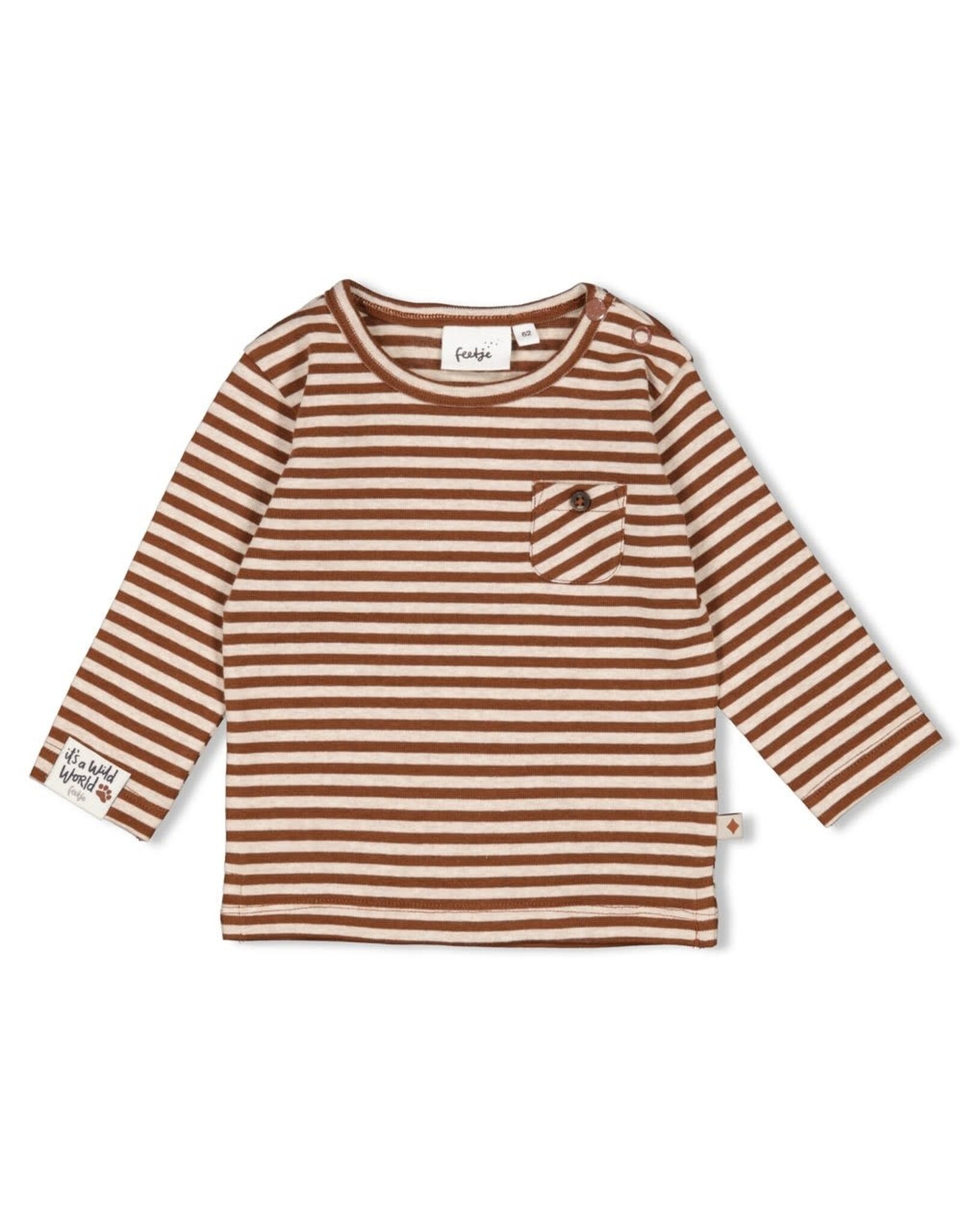 Feetje Longsleeve streep - Wild World Bruin