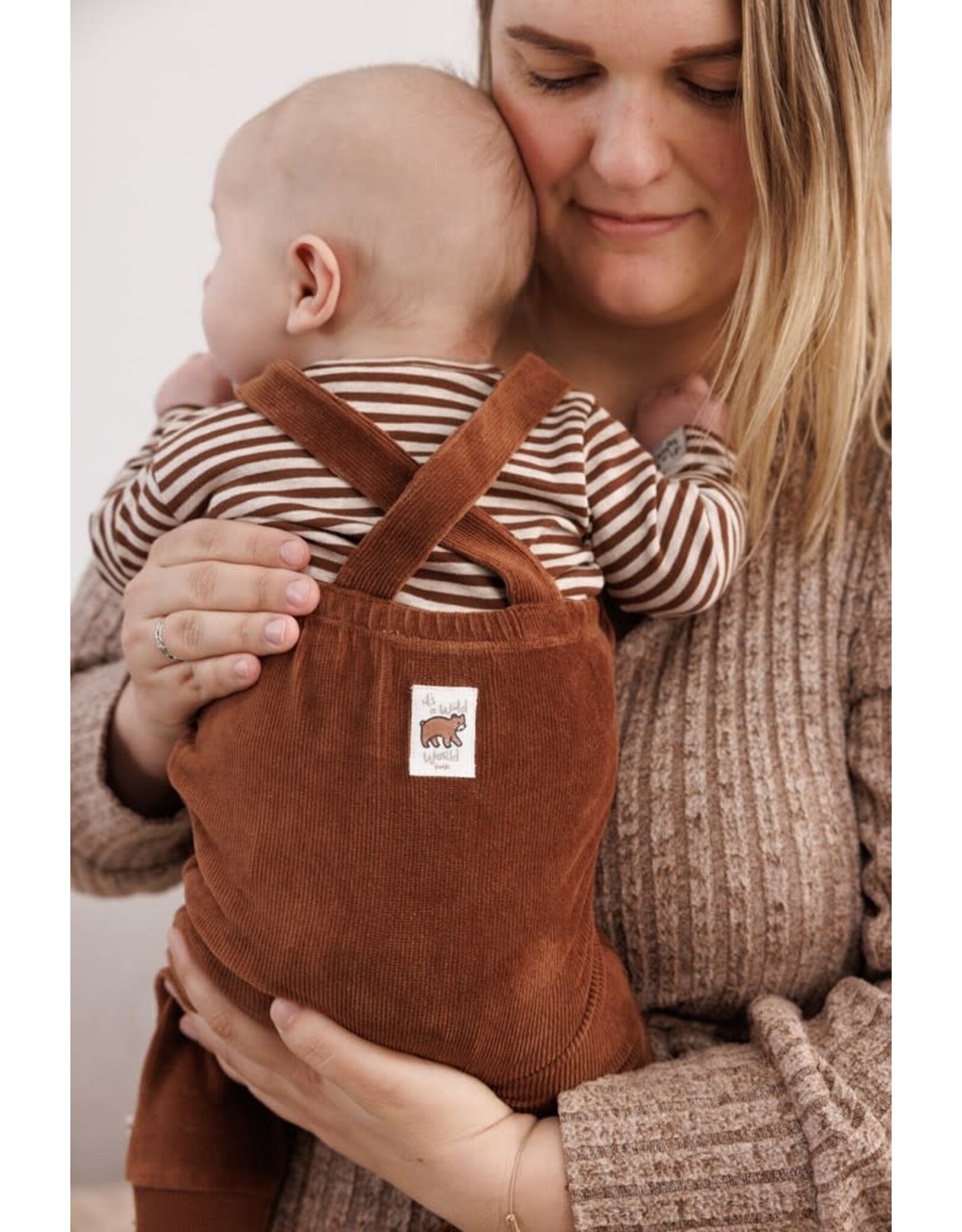 Feetje Tuinbroek velours rib - Wild World Bruin