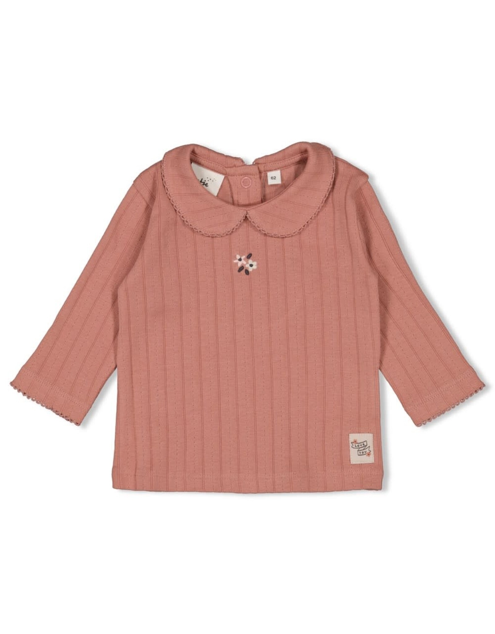 Feetje Longsleeve pointelle rib - Woodland Bloom Mauve