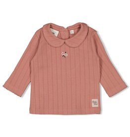Feetje Longsleeve pointelle rib - Woodland Bloom Mauve