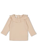 Feetje Longsleeve pointelle rib - Woodland Bloom Offwhite