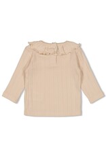 Feetje Longsleeve pointelle rib - Woodland Bloom Offwhite