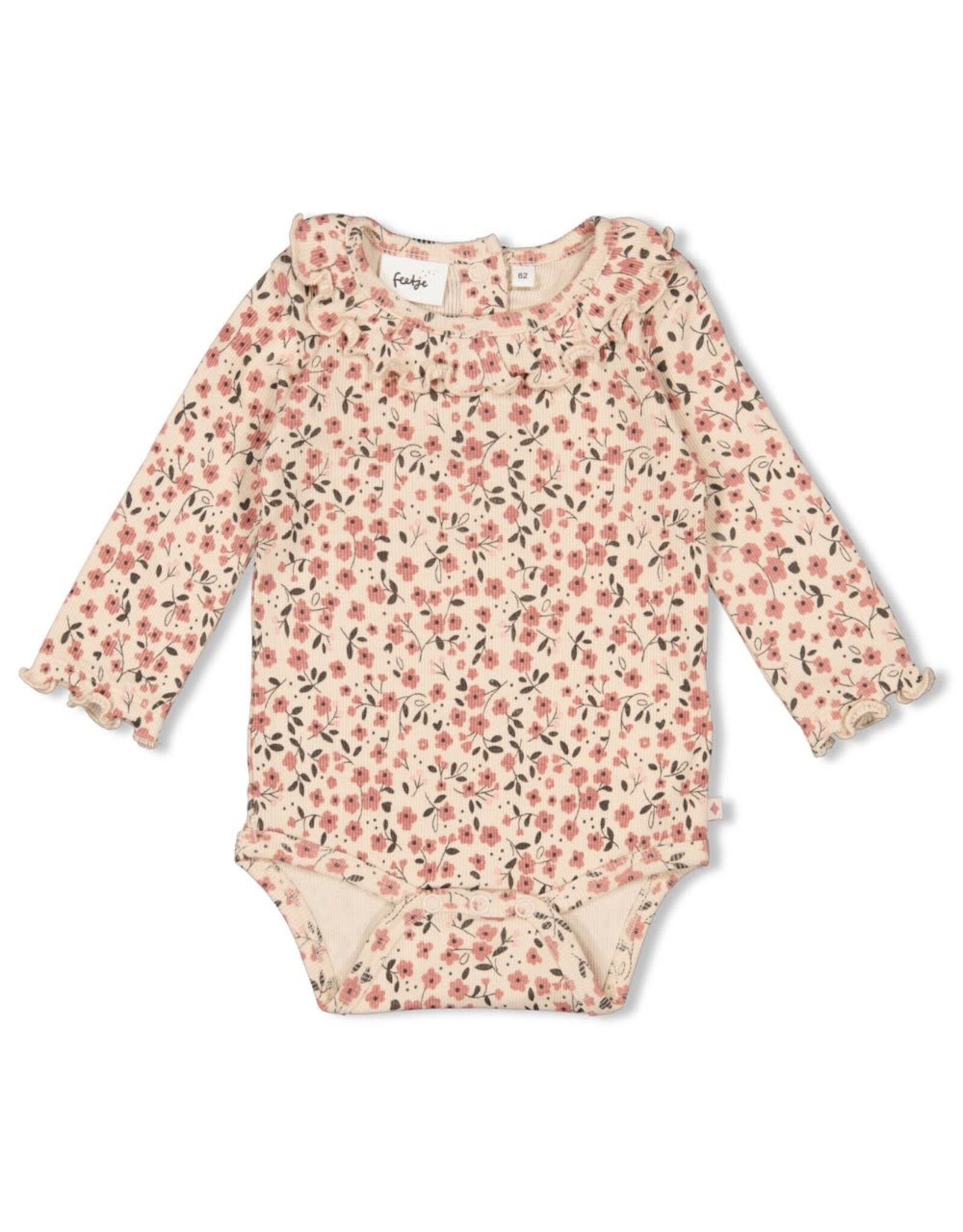 Feetje Romper rib AOP - Woodland Bloom Offwhite