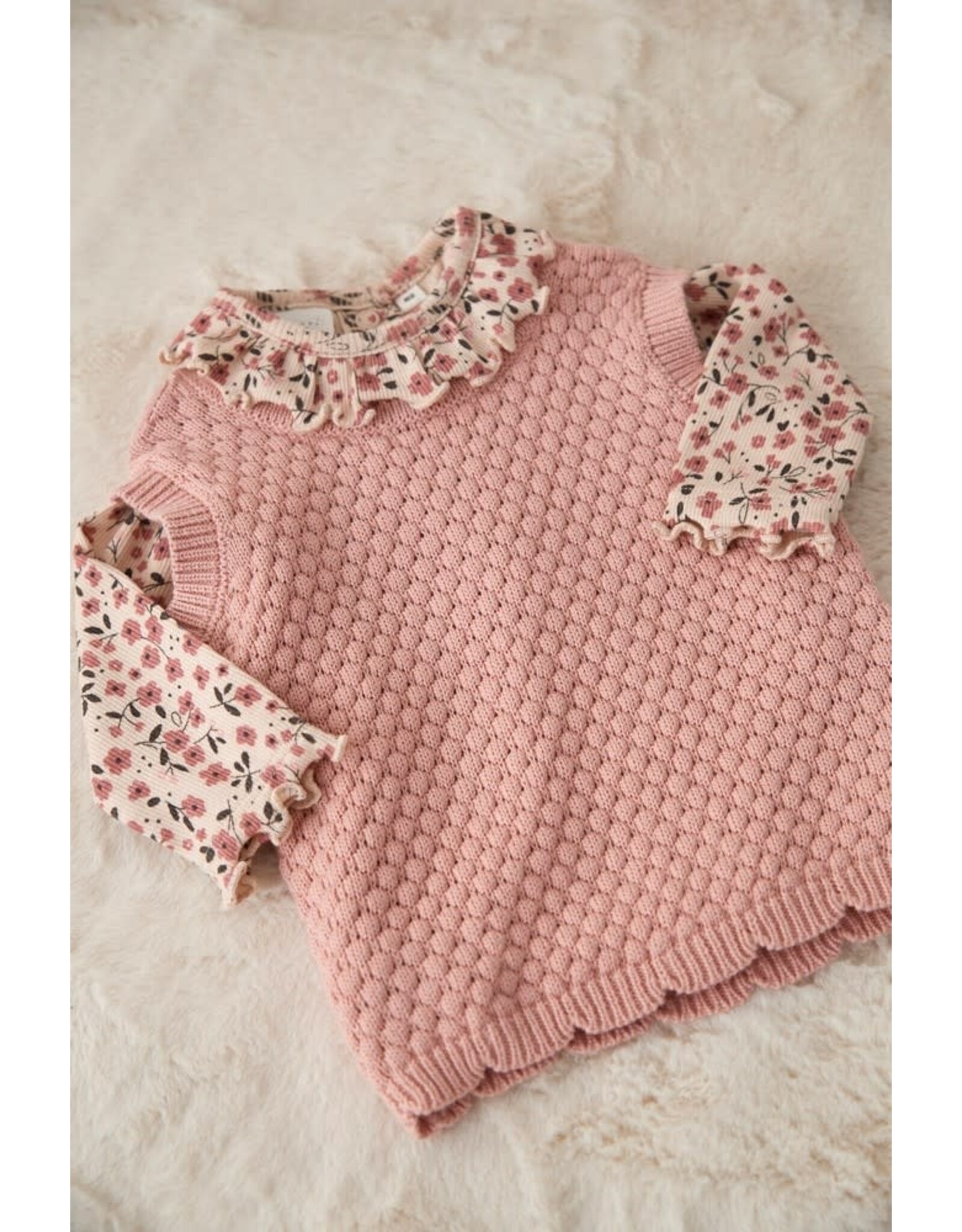 Feetje Romper rib AOP - Woodland Bloom Offwhite