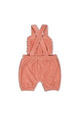 Feetje Tuinbroek kort velours rib - Woodland Bloom Mauve
