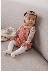 Feetje Tuinbroek kort velours rib - Woodland Bloom Mauve