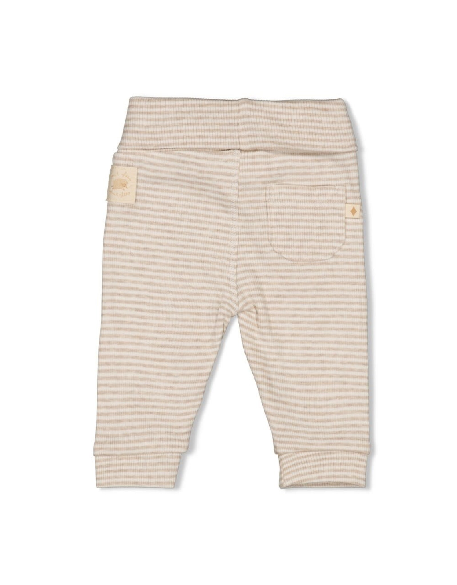 Feetje Broek rib met streep - Sleepy Sheepy Taupe melange