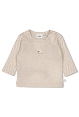Feetje Longsleeve rib met streep - Sleepy Sheepy Taupe melange