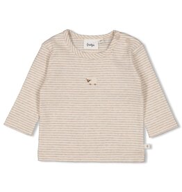 Feetje Longsleeve rib met streep - Sleepy Sheepy Taupe melange