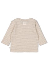 Feetje Longsleeve rib met streep - Sleepy Sheepy Taupe melange