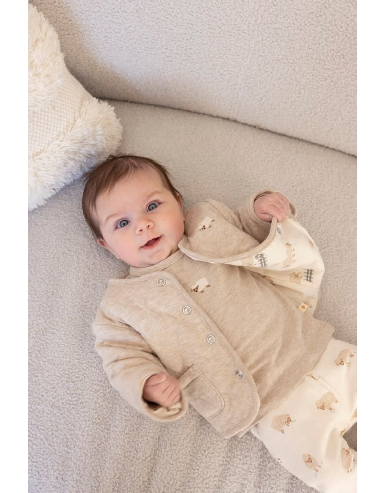 Feetje Omkeerbaar jasje - Sleepy Sheepy Taupe melange
