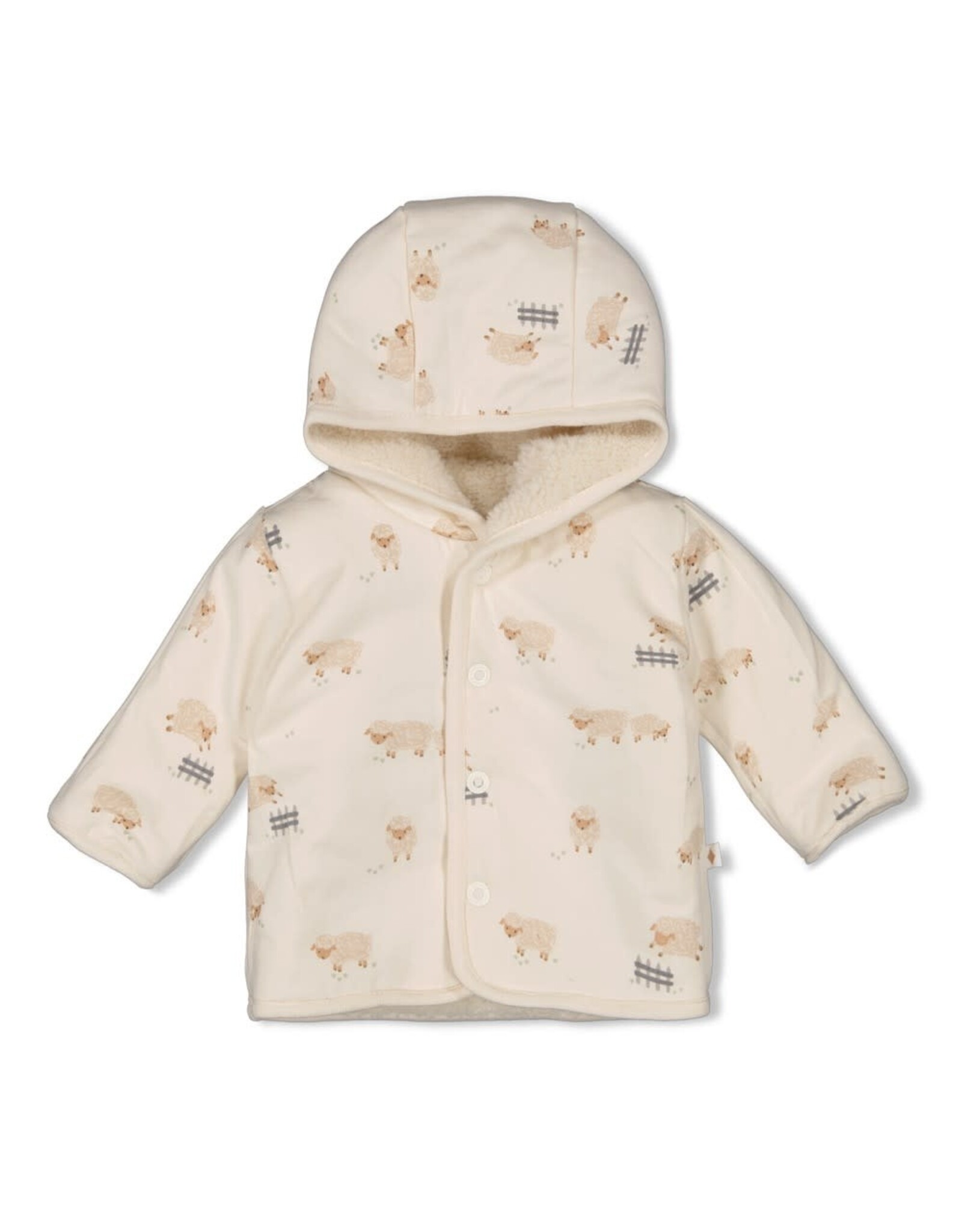 Feetje Omkeerbaar teddy jasje met capuchon - Sleepy Sheepy Creme