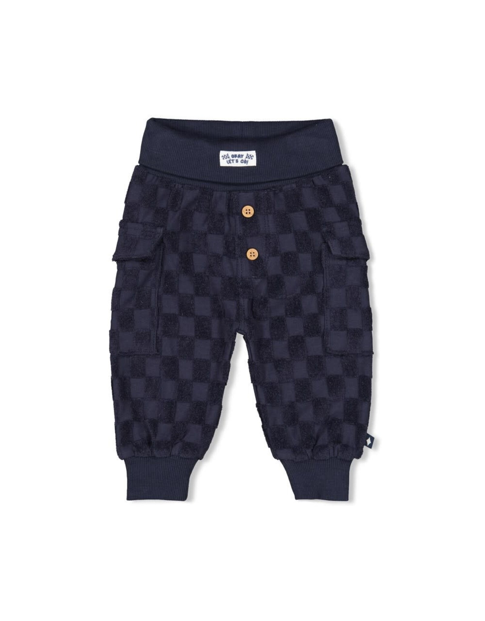 Feetje Geruite broek badstof - Let's Go! Marine