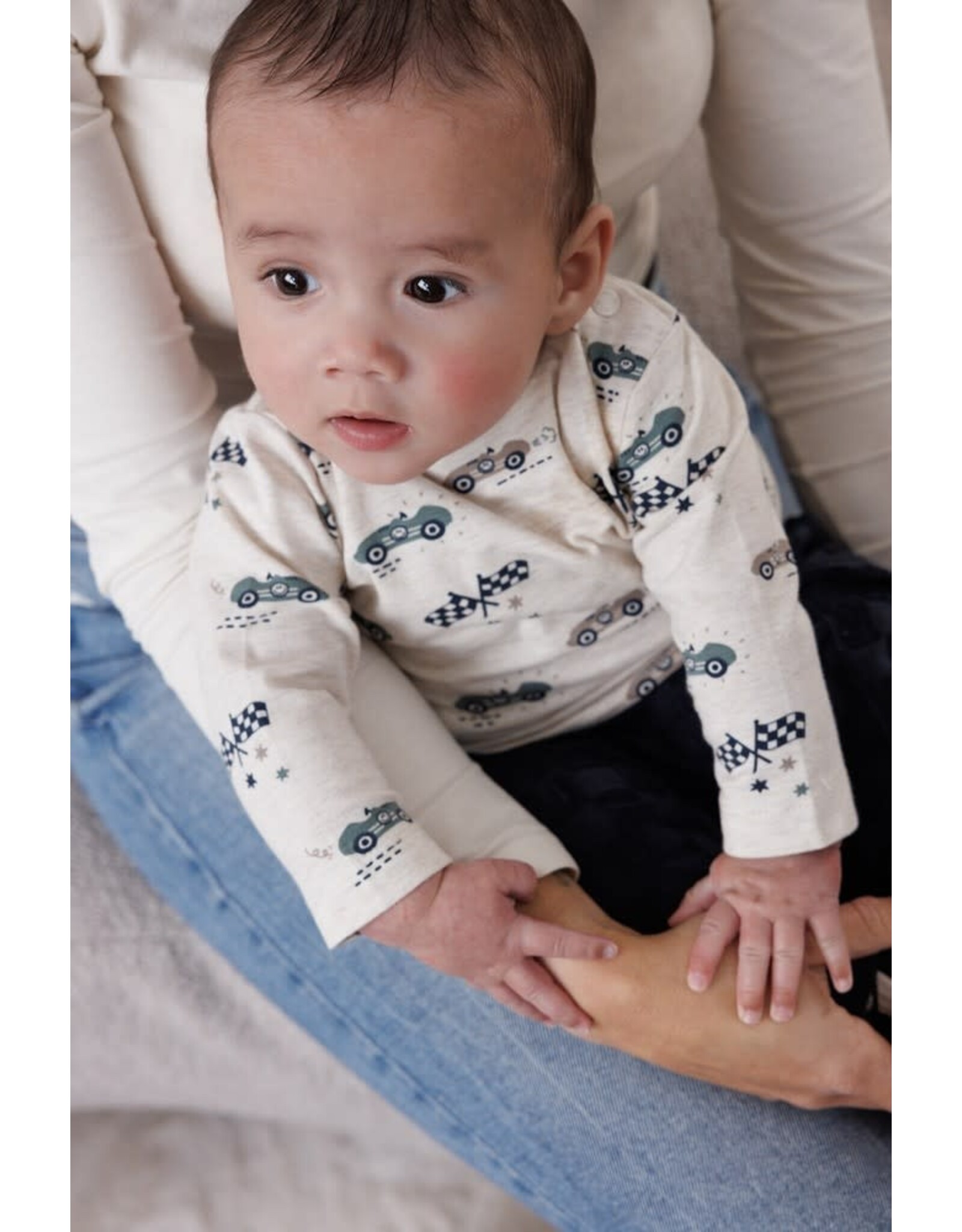 Feetje Longsleeve AOP - Let's Go! Offwhite melange