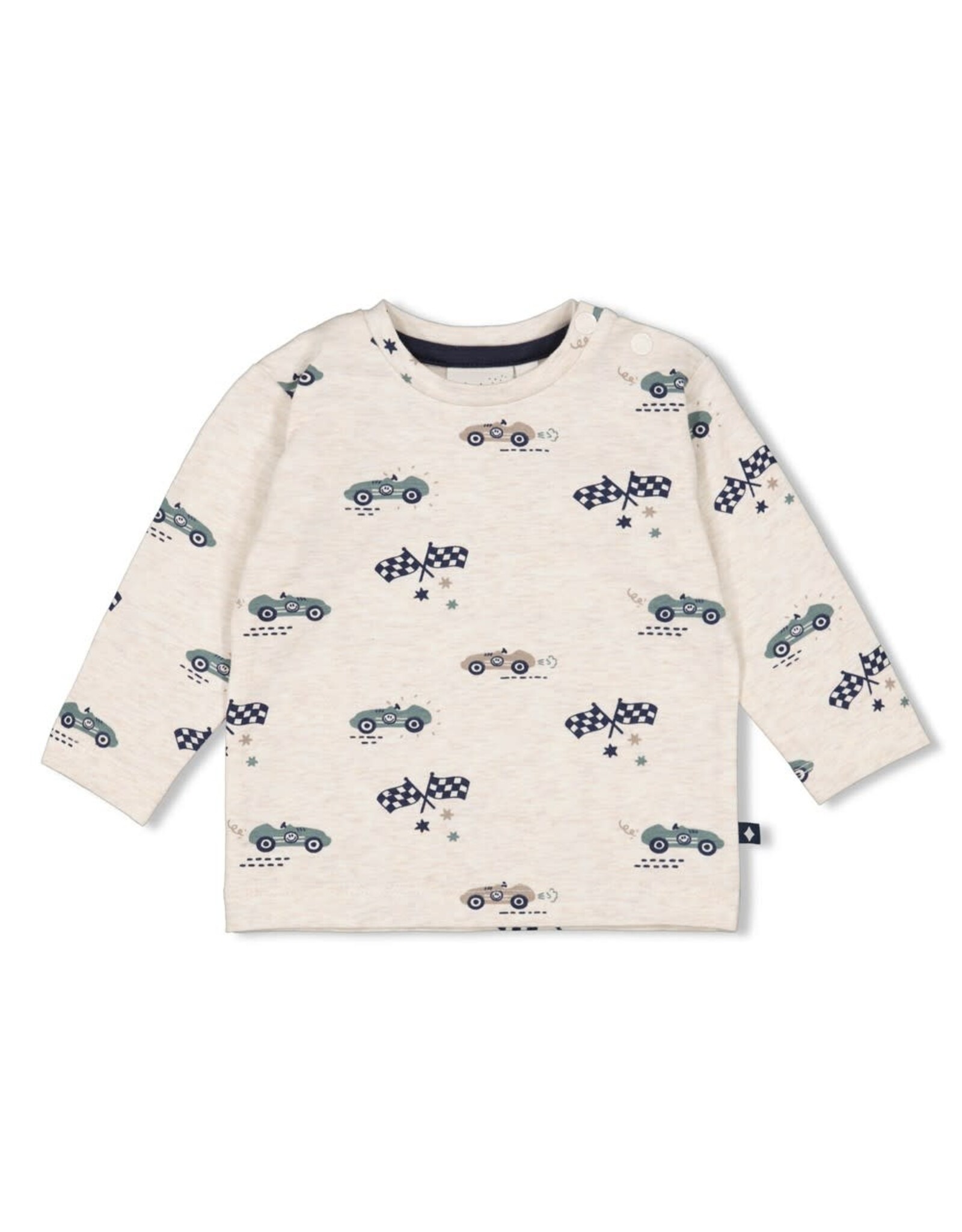 Feetje Longsleeve AOP - Let's Go! Offwhite melange