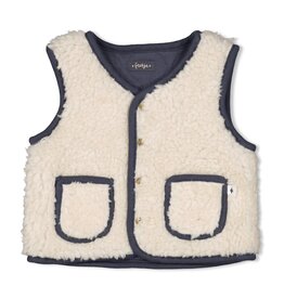 Feetje Omkeerbaar teddy gilet - Narwal Blauwgrijs