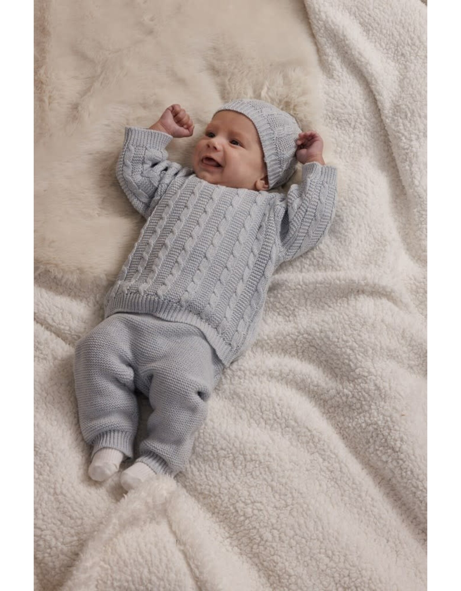 Feetje Broek gebreid - The Knits Blauw melange