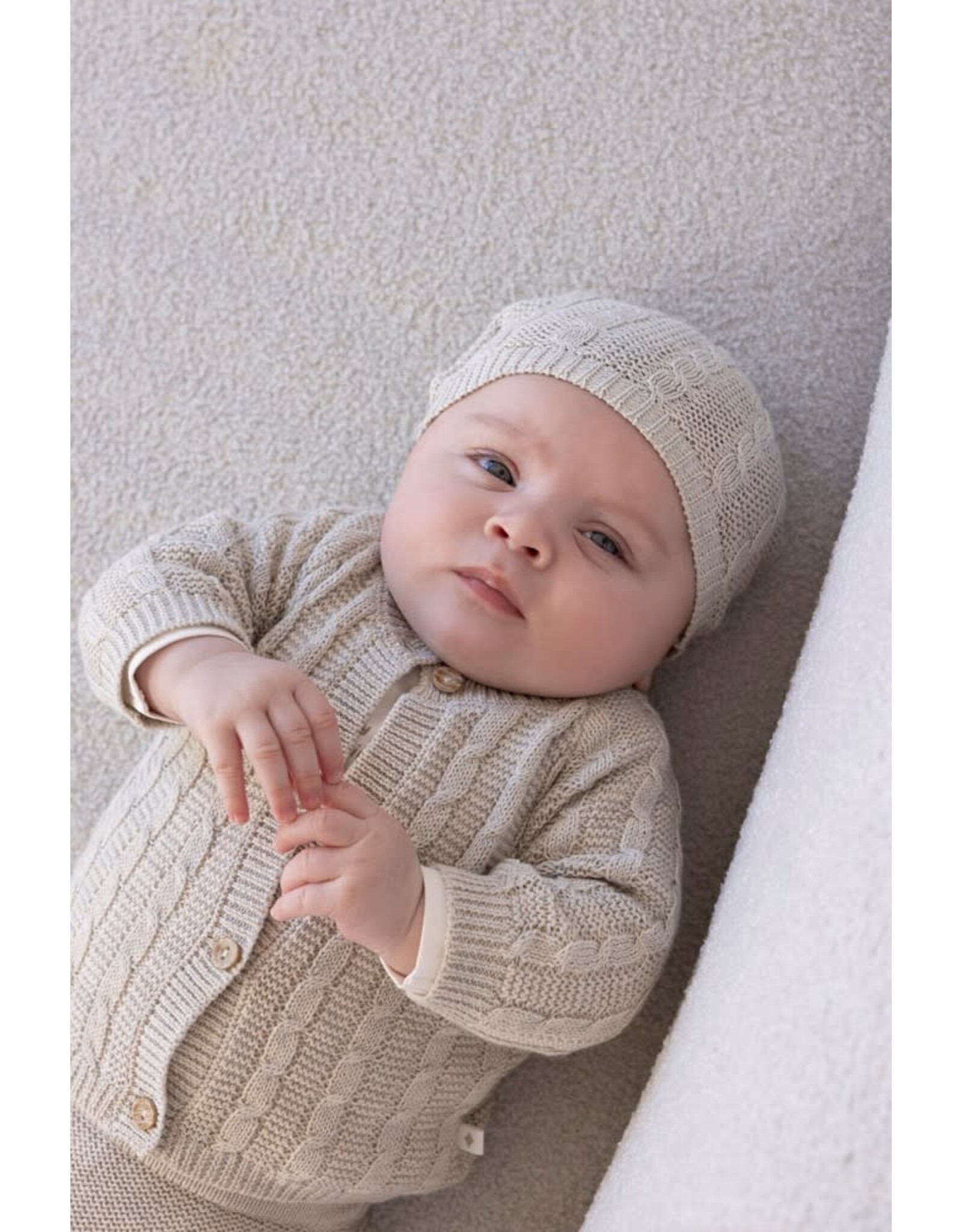Feetje Mutsje gebreid - The Knits Taupe melange