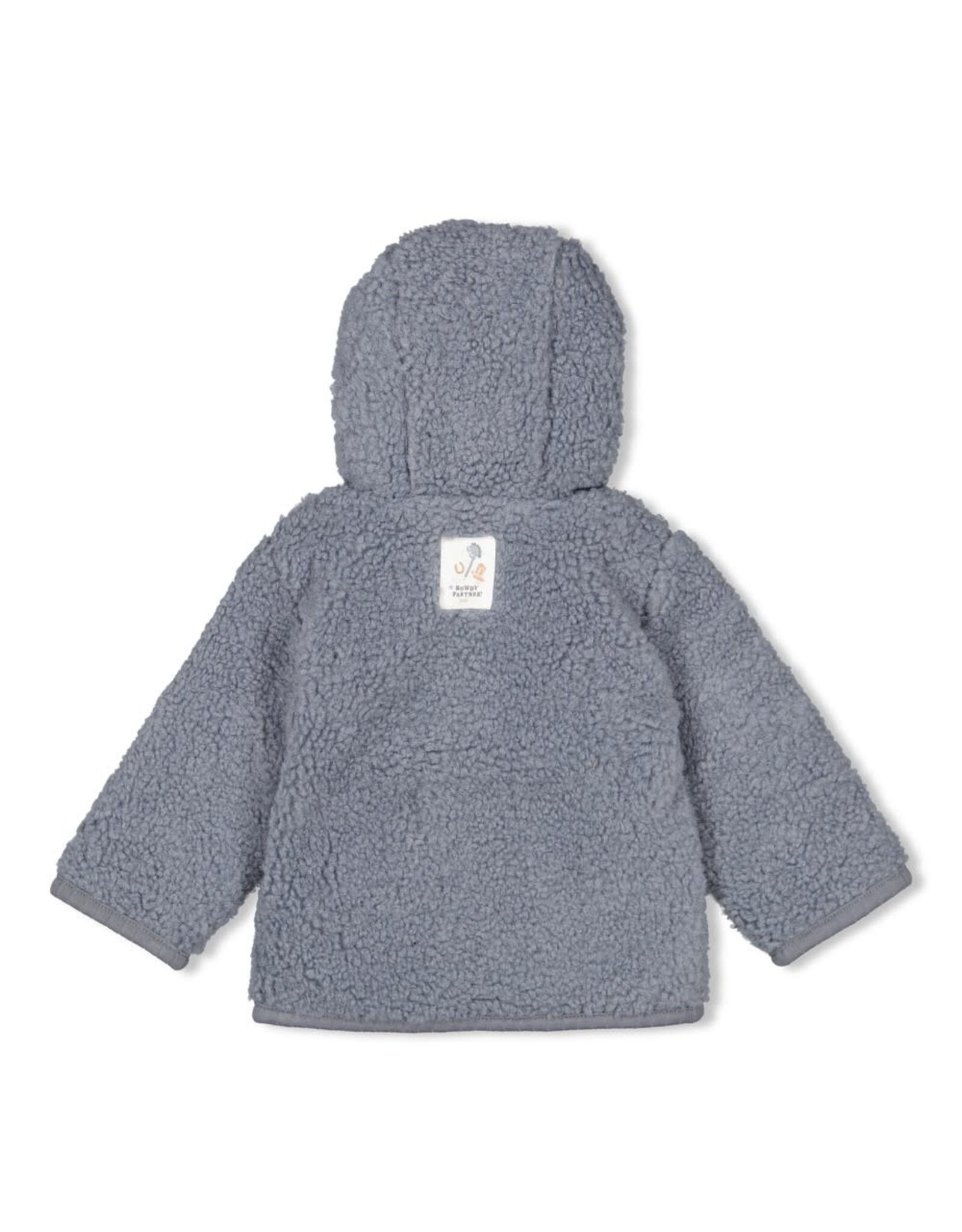 Feetje Bouclé omkeerbaar jasje met capuchon - Howdy Blauw