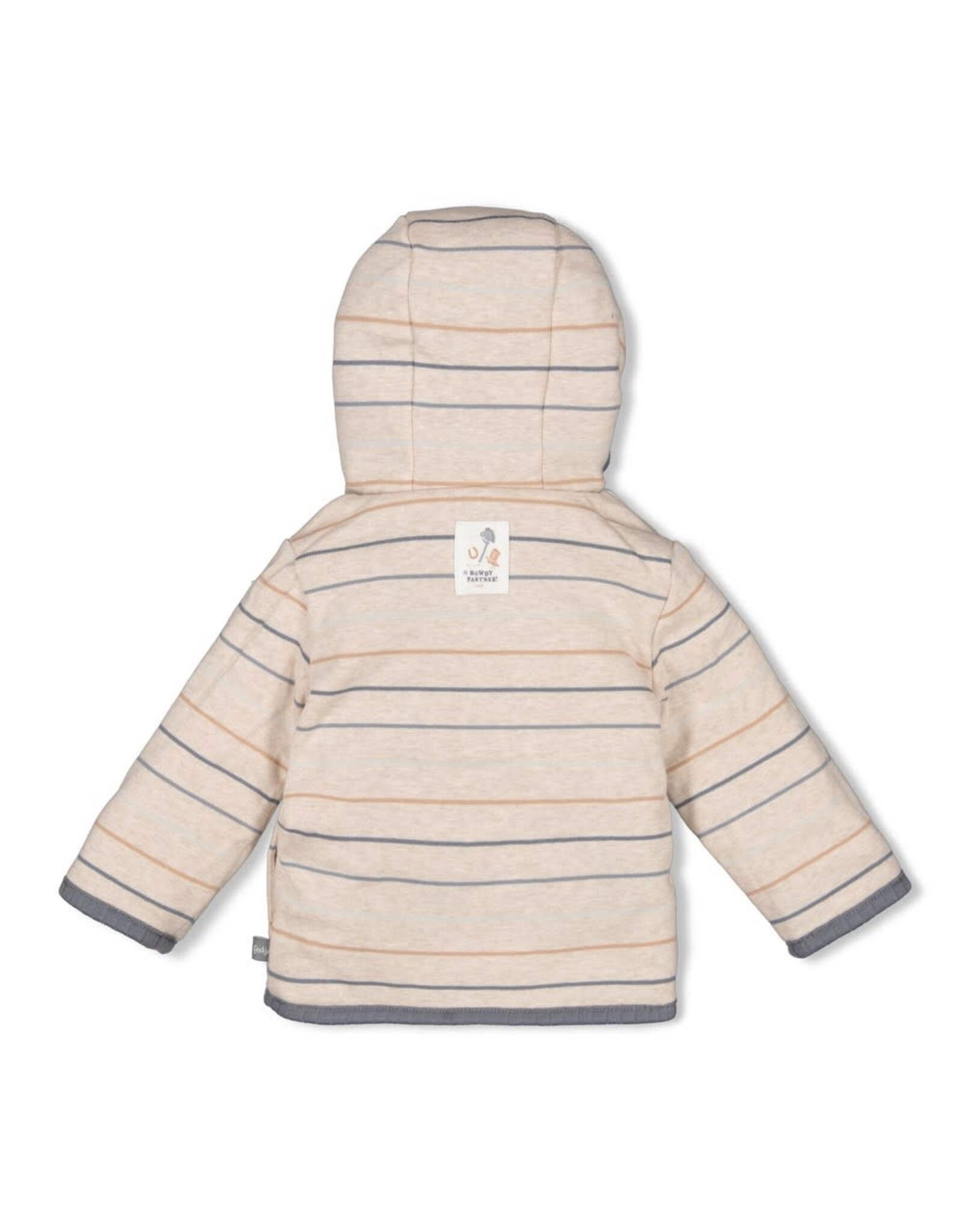 Feetje Bouclé omkeerbaar jasje met capuchon - Howdy Blauw